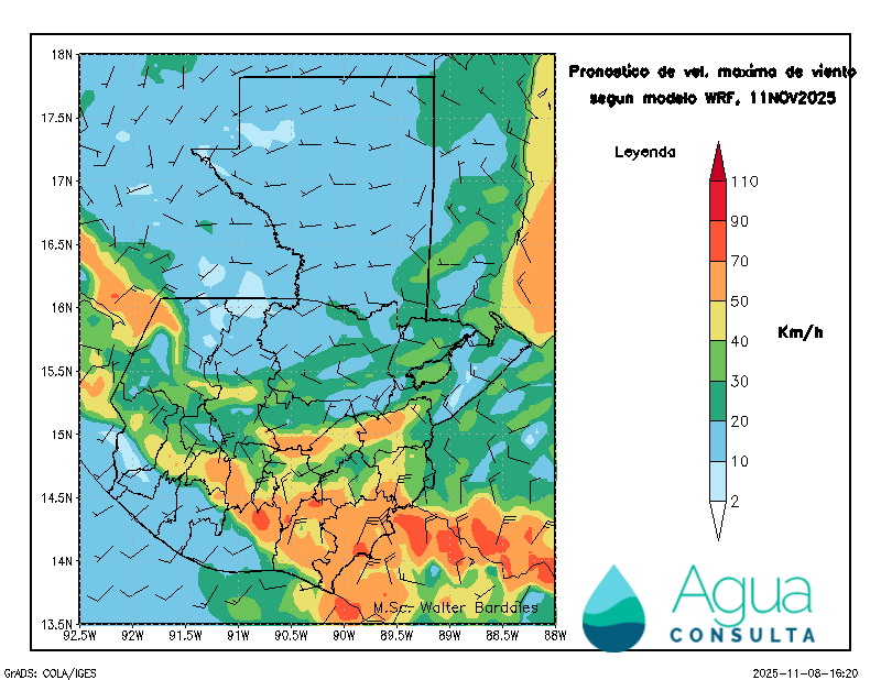 gtClaudio's tweet photo. Potente “frente frío” se estará acercando al país el lunes #climagt

Vientos muy fuertes para lunes y martes, con ráfagas que pueden alcanzar los 90 km/h en los cañones de boca costa y oriente del país 

sigue 🧵 https://t.co/4JOcIdf3bV