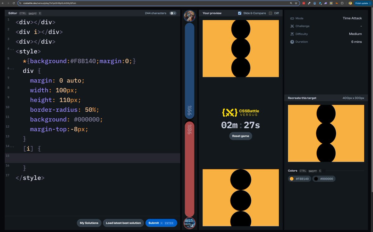 Finally available to all! You can now fight anyone 1-on-1 with the power of CSS!

Started today's morning with a Versus battle! 🙃😇