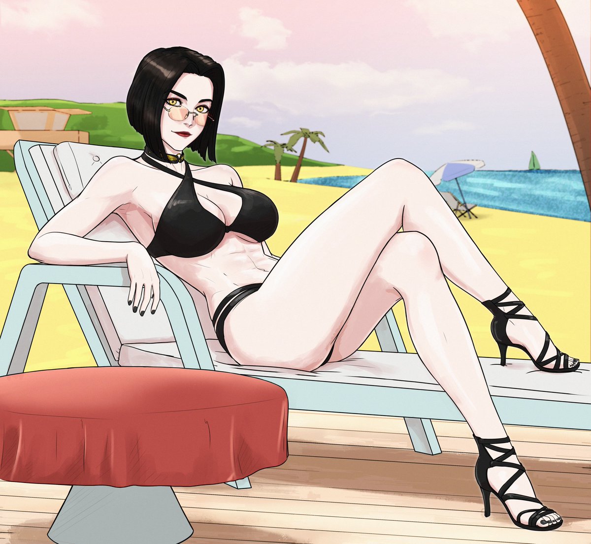 "I needed a vacation from Gotham... besides, a sun bath is perfect for a Kryptonian, isn't it? Care to join me?"

Another comm of my Kryptonian OC, Valerie Lance. Seraph, the Dark Angel.

Credit goes to <a href="/LeBeauviolette/">beauviolette (COMMS Full 4/4)</a> who did an excellent job :)