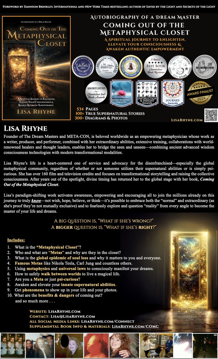 TheDreamMasters's tweet image. Arrangements are when I die, this book will be removed from publication.
Either I&apos;ll remove it or the Executor of my estate will remove it along with all my online sites and accounts.
If you ever want a copy of this book, get it before I leave this world. LisaRhyne.com/comc