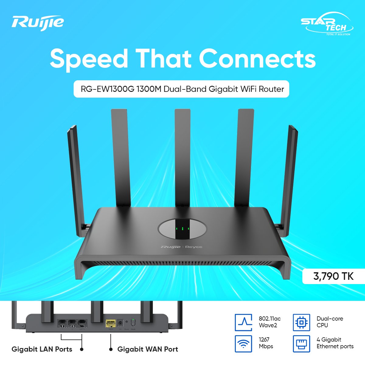 startechbd's tweet image. Power Up Your Connection — Ruijie RG-EW1300G Dual-Band Gigabit WiFi Router! ⚡

📌 Get Yours Now: startech.com.bd/ruijie-rg-ew13…

#Ruijie #RGEW1300G #WiFiRouter #DualBandRouter #GigabitSpeed #SmartHomeWiFi #WiFi5