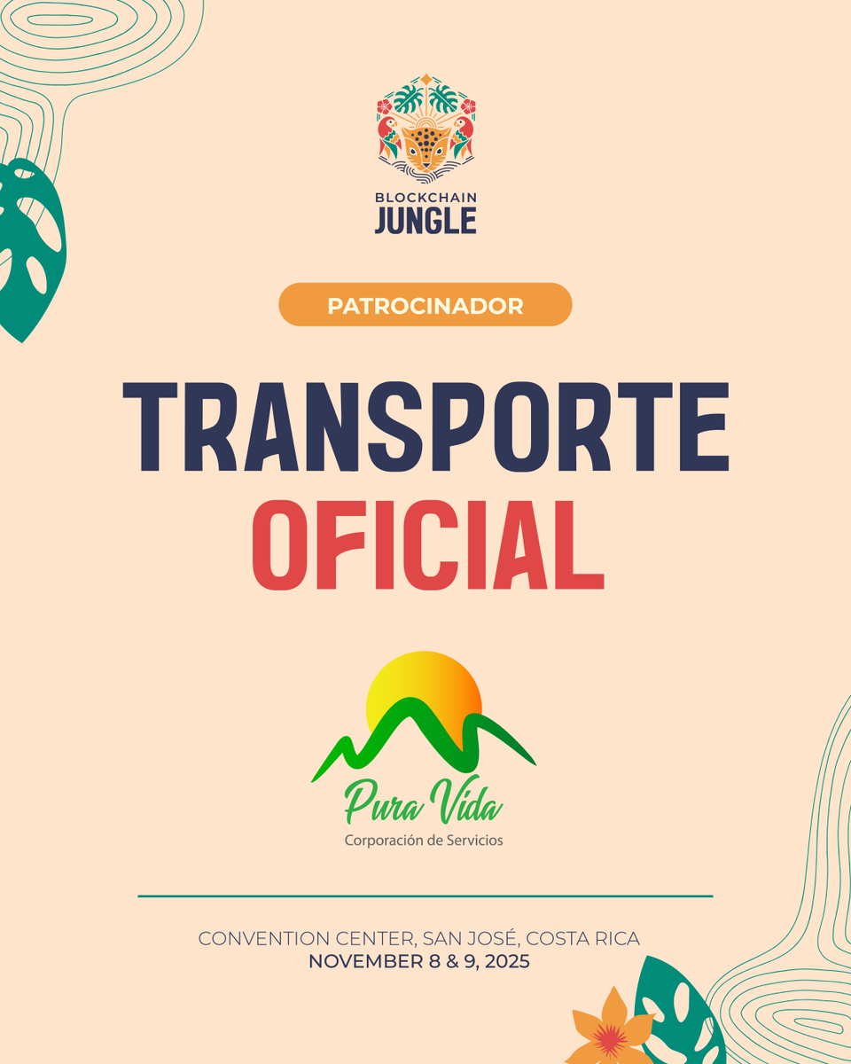 🚍 Pura Vida - Official Transportation of Blockchain Jungle 2025!
We're thrilled to welcome Pura Vida Corporación de Servicios as our official transportation sponsor!
Thanks to Pura Vida, attendees arrive safely, comfortably, and on time to Latin America's most important tech