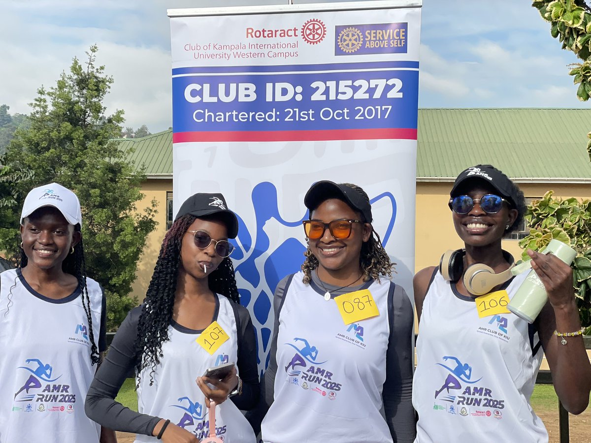 RotaractKiuwc's tweet photo. It was great to stand with the @AMRclub_KIU in a successful run and campaign against anti microbial resistance. We appreciate all the sponsors and the @AMRclub_KIU for sensitizing against drug misuse. 
Remember fever is not a sign of anti microbial deficiency. 
#AMRrun https://t.co/OCg1cxzr7V