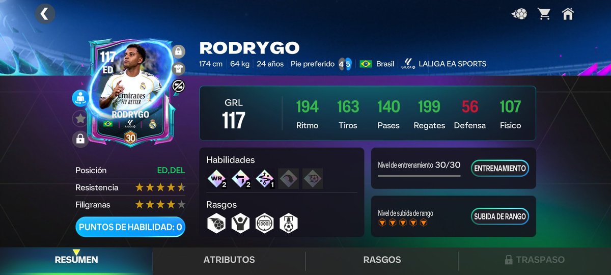 Rodrigo 117's card is insane; his stats speak for themselves, and he's highly recommended for head-to-head players.

#FCMobile