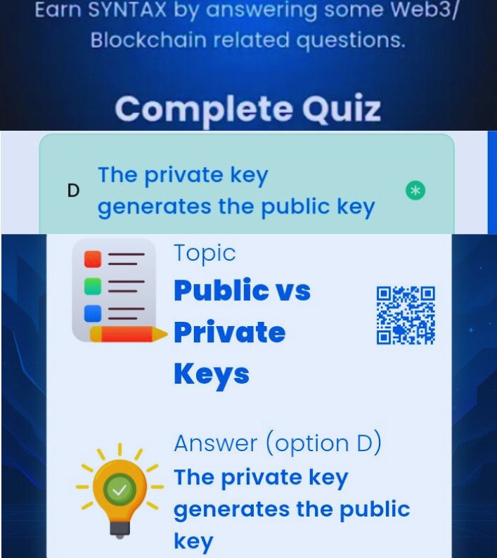 MissyOgo's tweet image. Syntax Verse📍 Daily /General Quiz For Today.
Date: 09/11/2025 

Daily Quiz📌
📍Answer: 👉  Option  D 

⭐️Reward:  20 $SYN  
#syntax