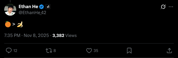 ieij's tweet image. The least likely outcome is always the most likely.

People aren&apos;t realizing that &quot;Giant Orange&quot; as the codename for Grok Imagine 1.0 reflects a calculated move by @xai .

Notice how user @@Guodzh from xAI tweeted &quot;We may have giant 🍊&quot; on the 25th of October.

Linguistic cues…