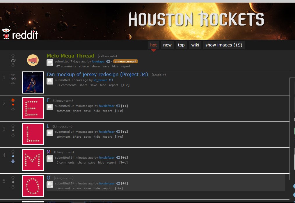 Remembering when the Rockets subreddit was excited about getting Melo and other people saw and fucked with the order