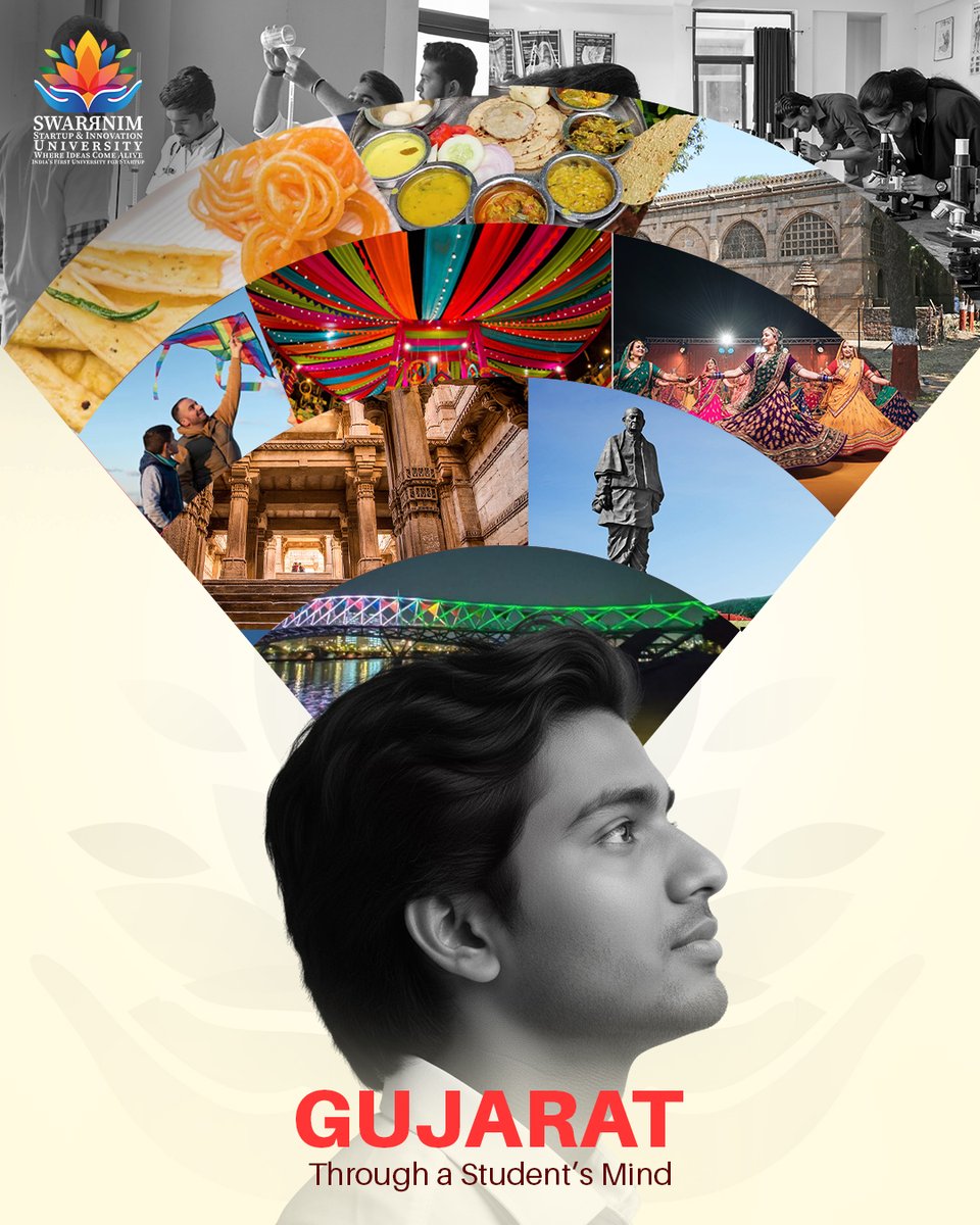SwarrnimUni's tweet image. From innovation labs to garba nights, from heritage walks to startup dreams - Gujarat isn’t just a place to study, it’s a place to become.

Experience Gujarat through a student’s mind - vibrant, curious, and full of possibilities.
.
.
#SwarrnimUniversity #GujaratThroughAStude