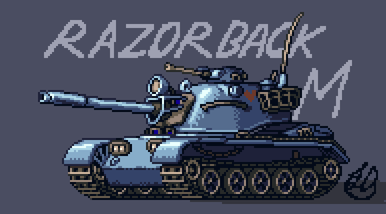 Made some fanart of the Type 55M razorback MBT from   <a href="/RifleInfantry/">Rifle Infantry</a>'s  firelock 198X.

I just love the silly combination of the M46 and T-55