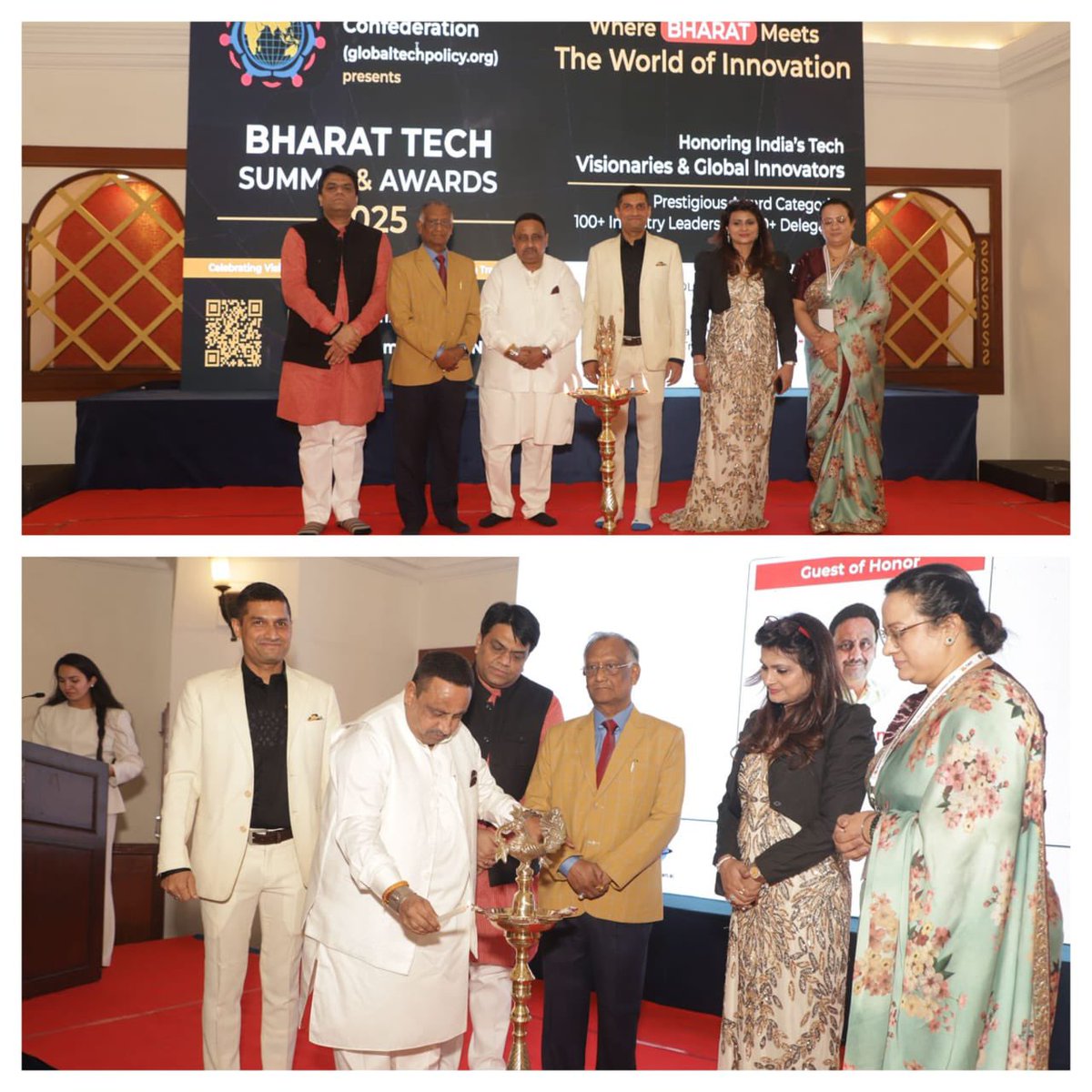PKhandelwal_MP's tweet photo. Yesterday evening, inaugurated and attended the Bharat Tech Summit & Awards 2025, organised by Global Tech Policy Confederation.

An inspiring platform where Bharat meets the world of innovation — celebrating India’s tech visionaries, innovators, and industry leaders driving digital transformation.