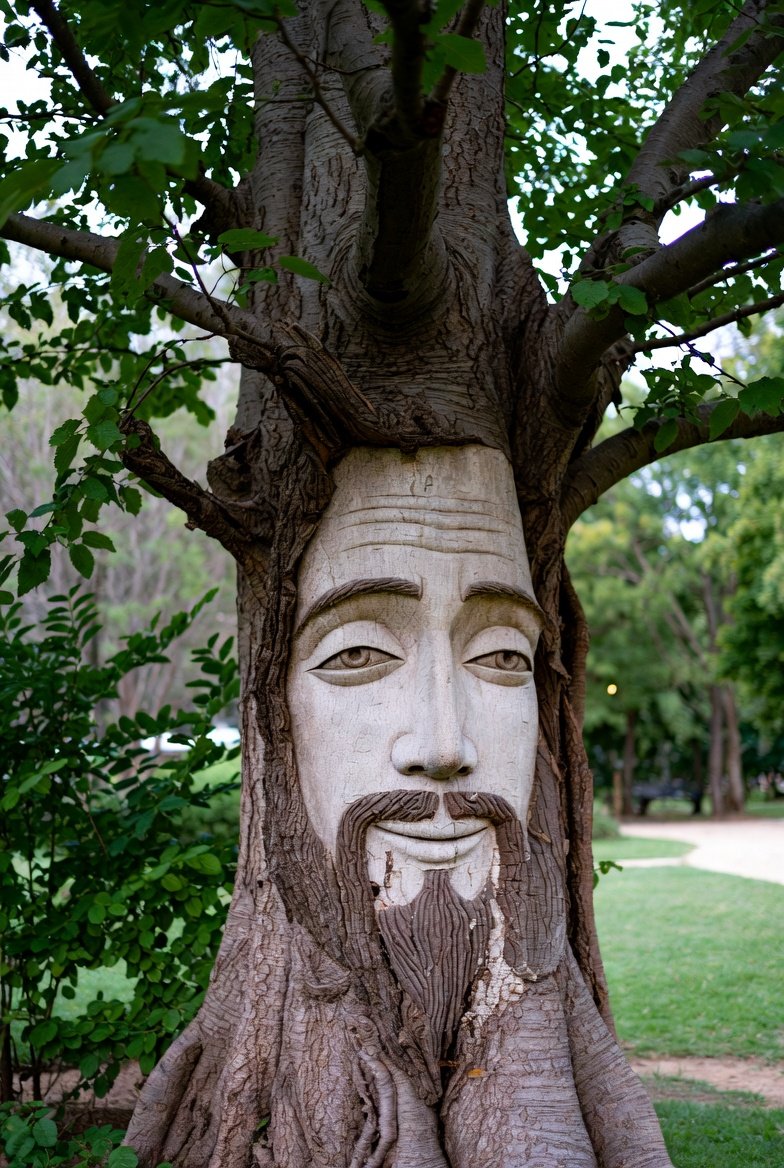Mr_Saroj13's tweet image. &quot;Tree Comes Alive with Ancient Face 🌳😮 Magical Wood Carving!&quot;#TreeArt #NatureMagic #Viral