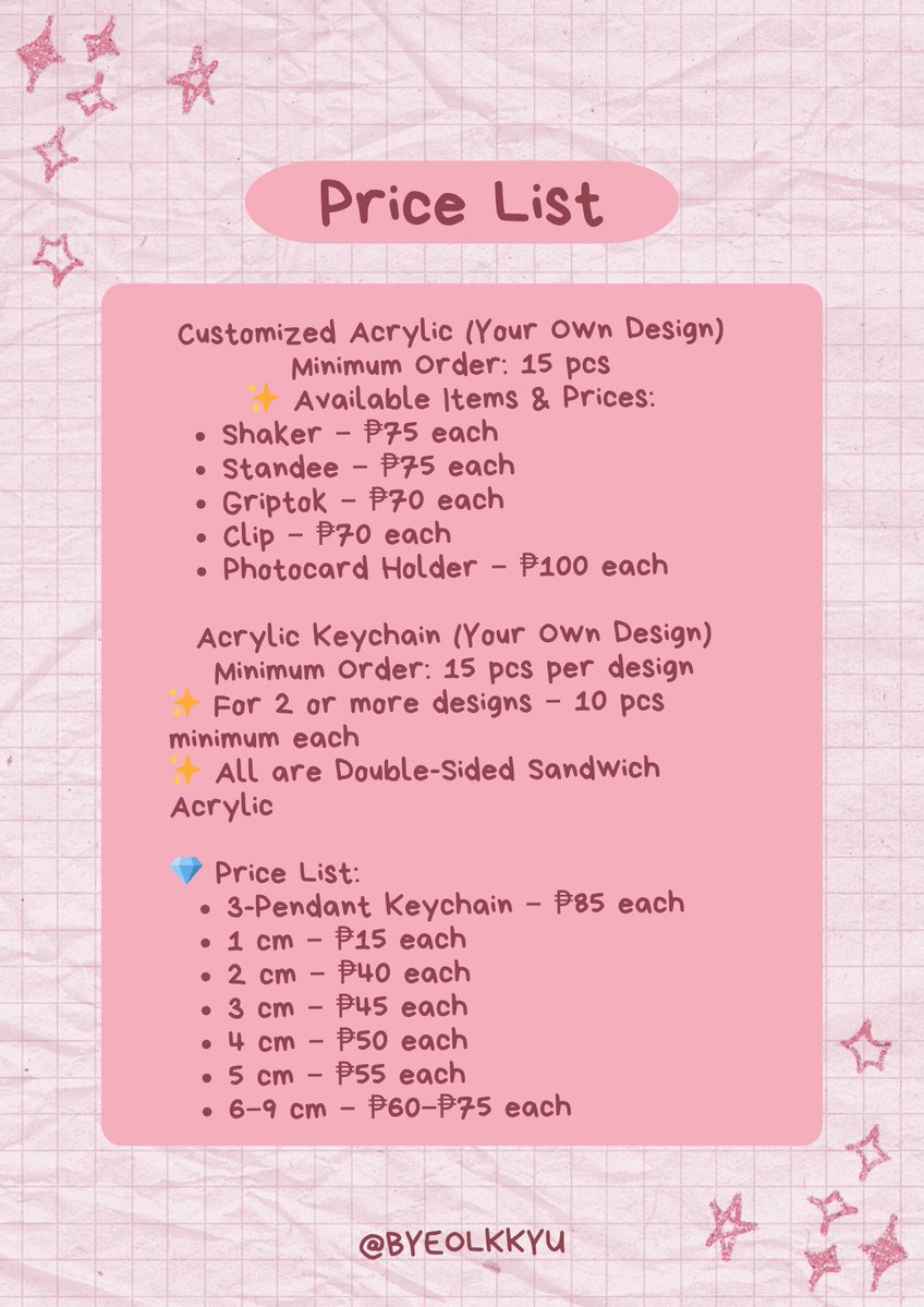 byeolkkyu's tweet image. ᜊ WTS / LFB ᜊ
🎨 OPEN FOR COMMISSIONS! 🎨
for TREASURE “PULSE ON” IN MANILA &amp;amp; SEVENTEEN WORLD TOUR [NEW _] IN BULACAN 💎 

🎨 Available Services:
— Banner / Pubmat / Poster
— Photo Strips / Cupsleeve
— Picket Layout 
 Acrylic service available! ⬇️
— Photocard Holder…