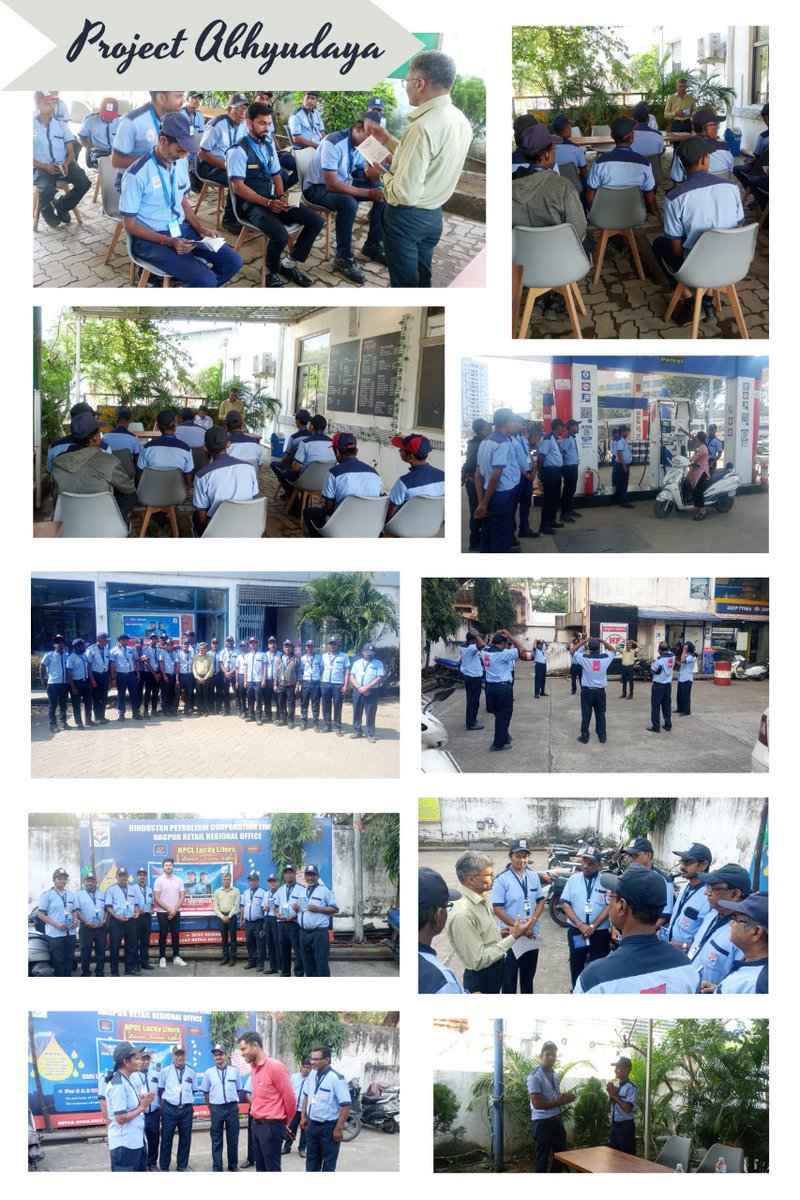 📚 Continuing the #ProjectAbhyudaya momentum💪 On 7th Nov, impactful training sessions were held at HP Autocare Center Lakadganj &amp; Bhatia Service Station, with participation from our neighbouring outlets as well.
Fueling⛽customer delight &amp; trust! #HPHaiJahanBharosaHaiWahan #HPCL