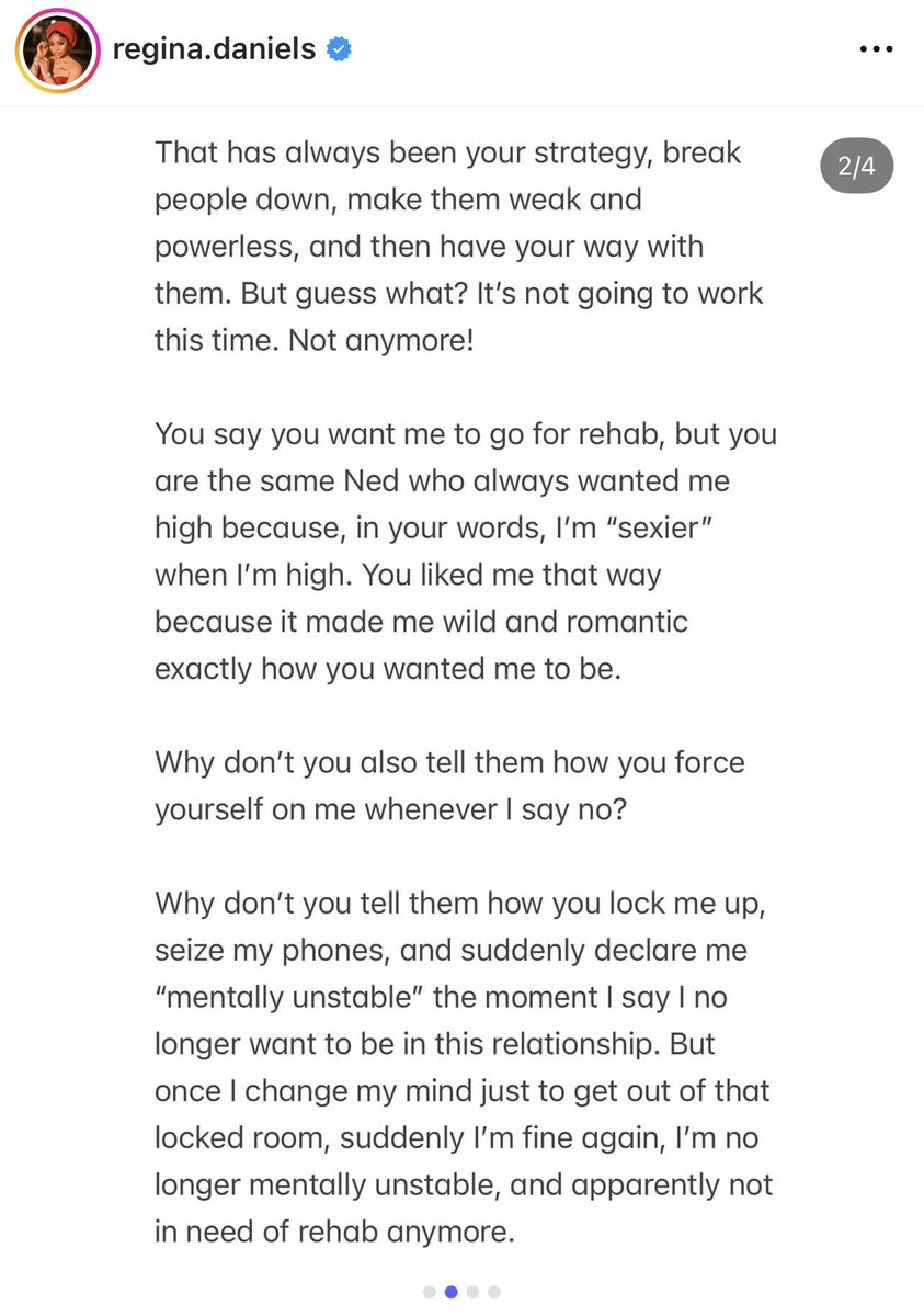 Folacandyyy's tweet photo. Why don't you also tell them how you force yourself on me whenever I say no, Same Ned that likes me when I'm high cause it makes me sexier and Romantic and wild ~
Regina Daniel's https://t.co/mD5ZIQIbUD
