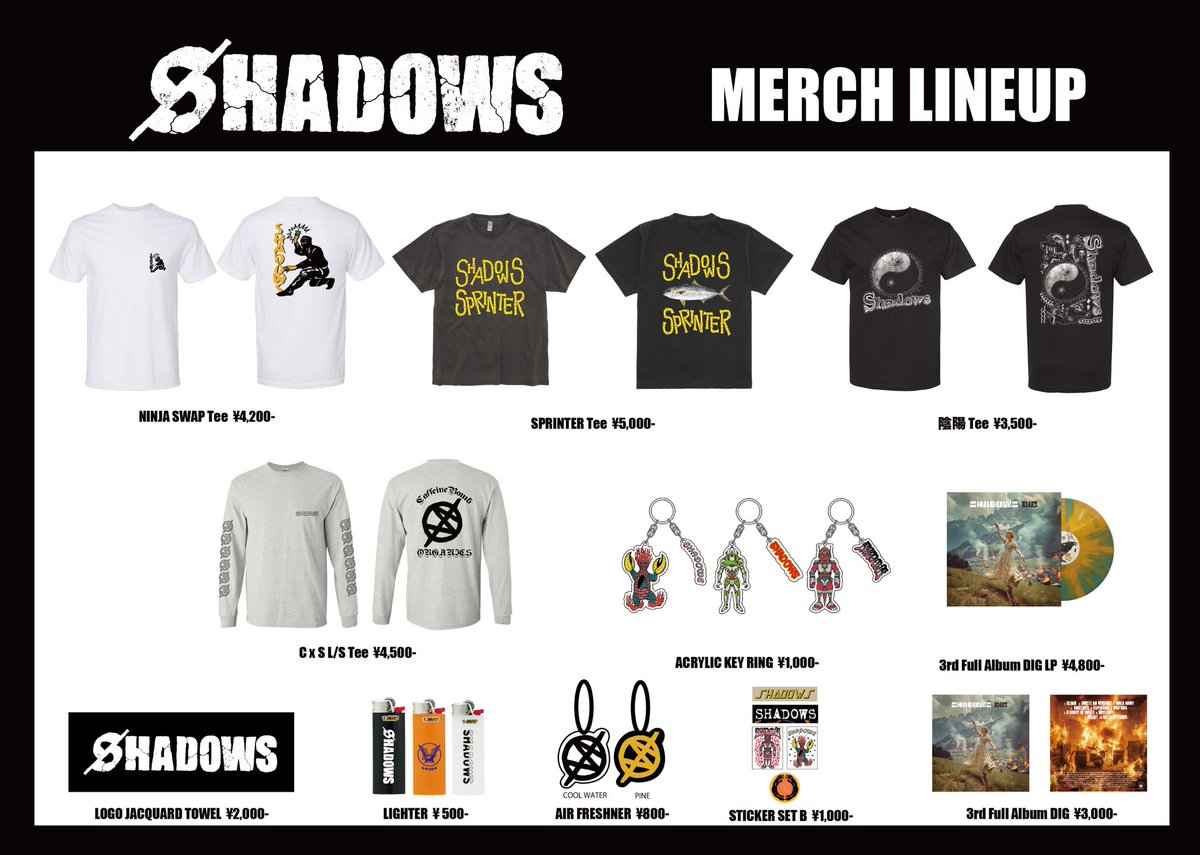 SHADOWS Tシャツ Mサイズ バンド LIVE イベント シャドウズ SHADOWS T