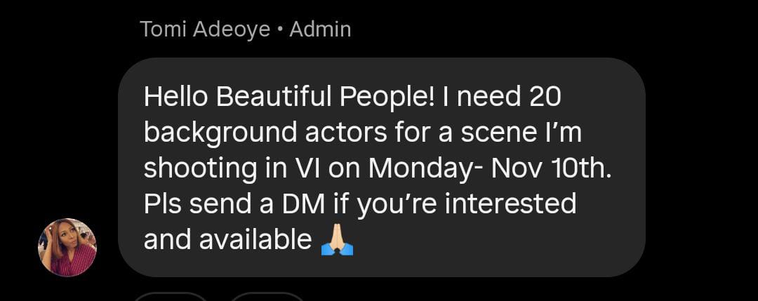 shellosmedia's tweet image. 20 Extras needed by Omoni Oboli&apos;s producer 

DM her via @ tomesadeoye 

Tag someone 

Share

#shellos
#shellosmedia