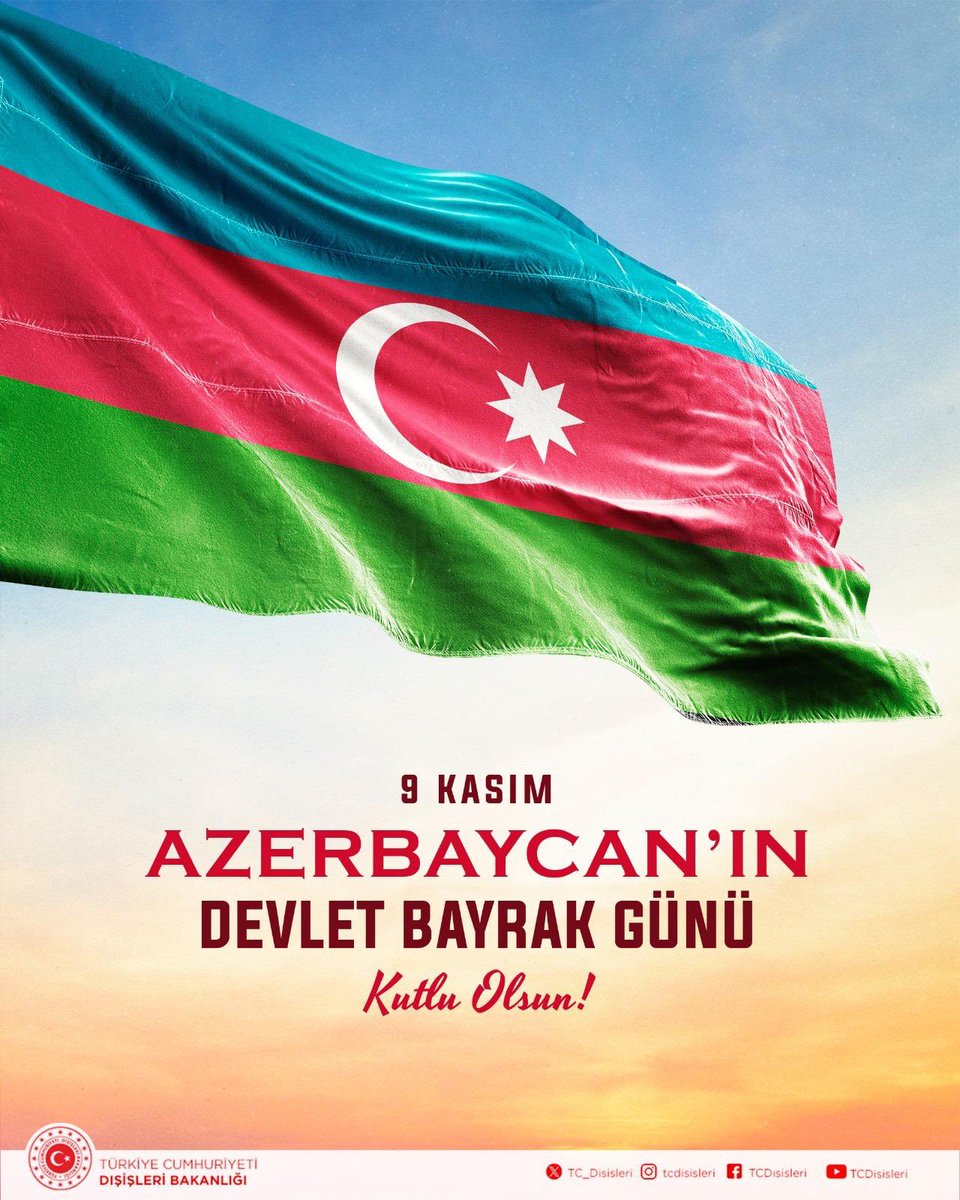 Can Azerbaycan’ın 9 Kasım Devlet Bayrak Günü kutlu olsun!