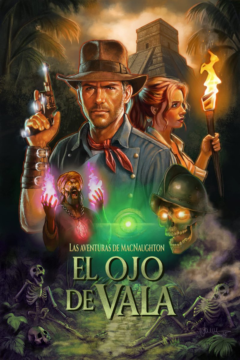 Otra aventura gráfica en desarrollo. En esta ocasión se trata de『El Ojo de Vala』parte de "Las aventuras de MacNaughton". ¿Saga en ciernes? Se viene un 2026 calentito, calentito... 🤩

Y ya tiene portada, obra de mi tocayo <a href="/jjportnoy/">JJMacías Art</a>.
