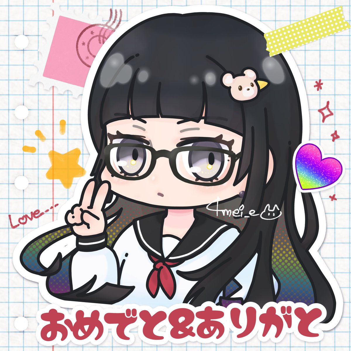 4mei_e's tweet image. あいびすさんの素材だけでデコっぽく✍️
かわいく出来たー♡