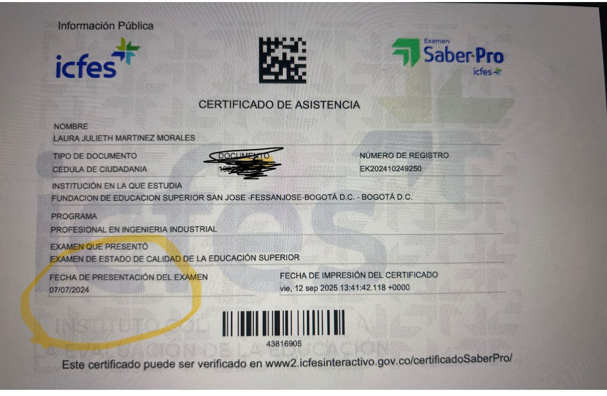 <a href="/LaJulietaMM/">Juli</a> Su título también fue expedido de manera irregular ¿Cómo explica que el título haya sido expedido el 5 de julio de 2024 y su prueba saber pro haya sido presentada el 7 de julio de 2024?

No es hostigamiento que los jóvenes pidan cuentas al gobierno. Pero bueno, denuncie si quiere