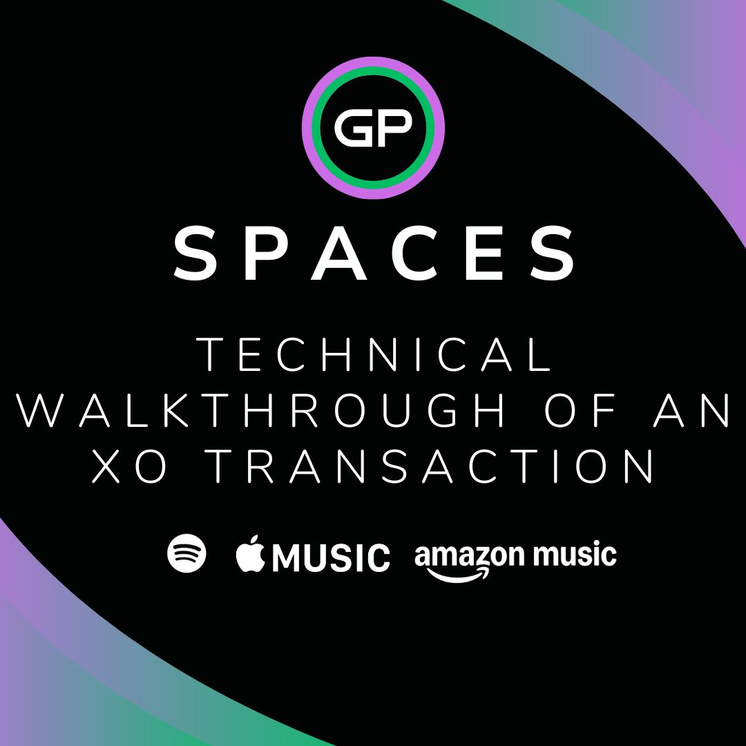 GeneralProtocol's tweet image. The latest GP Spaces podcast (episode 53) is out now. You can subscribe on Spotify, Apple Music, and Amazon Music to learn how XO transactions work on-chain and power the next generation of decentralized finance on Bitcoin Cash.