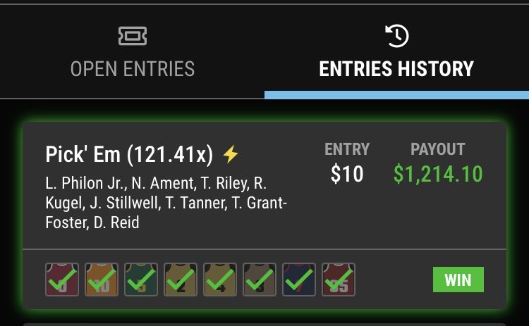 easycbbpicks's tweet image. Boom Fantasy really livin’ up to its name tonight as we’ve turned $10 into over $1,200 on an 8-for-8! @BoomFantasy 

If you’re not on there use our code at the link and get a FREE deposit boost to start out 💰💰

#boomfantasy #cbb #playerprops #cbbpicks 

boomdfs.app.link/wpqXQlMc9Xb