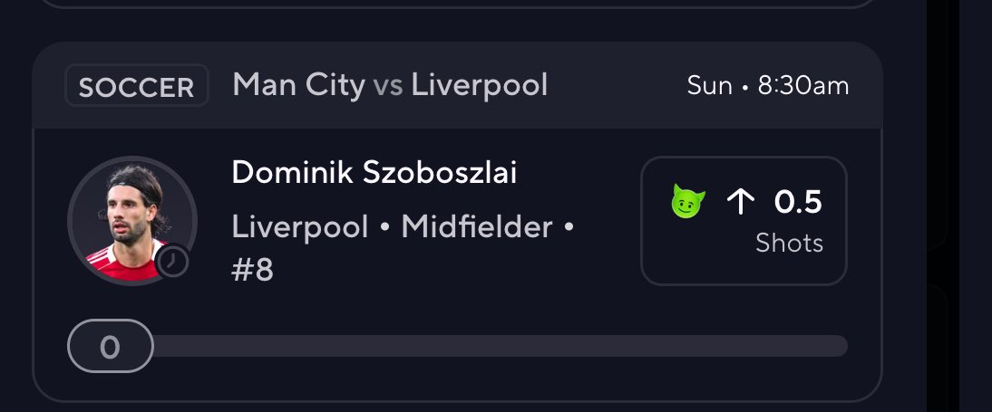 skeptic1874's tweet image. Play of the day on @PrizePicks 
Szoboslai 0.5 ⬆️ Shots 😈 
&amp;gt;Best performing player on the LFC side 
&amp;gt;License to shoot from anywhere
&amp;gt;Rewarded with #10 position by Slot
&amp;gt;Dead ball specialist