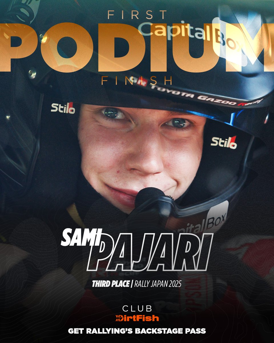 Sami Pajari has clinched his first outright WRC podium finish on Rally Japan 👏🥉