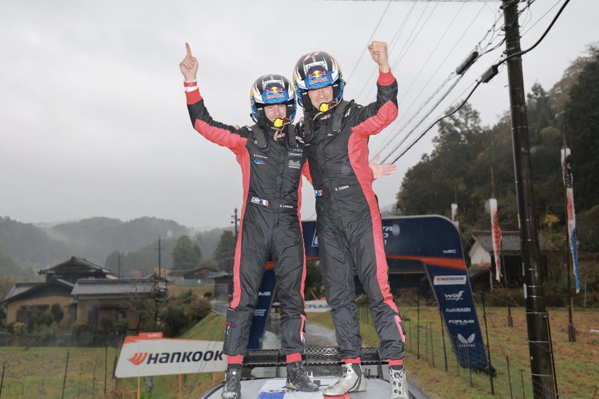 #WRC #ラリージャパン 🚗🇯🇵【速報】

／／
#GRヤリス 表彰台独占✨️✨️✨️
＼＼

熾烈なトップ争いを制したセバスチャン・オジエ／ヴァンサン・ランデが、チームの母国日本で優勝を飾りました🏆️🍾✨️

最後まで争ったエルフィン・エバンス／スコット・マーティンが2位表彰台🥈✨️