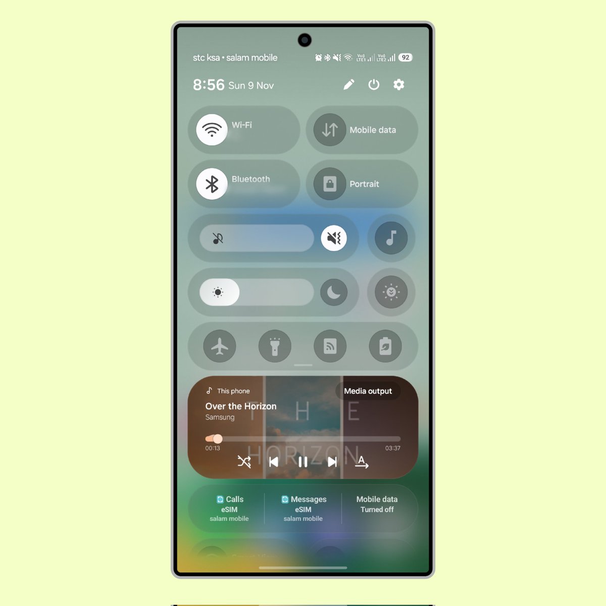 OneUIBeta's tweet image. One UI 8.5 Quick Settings Customization