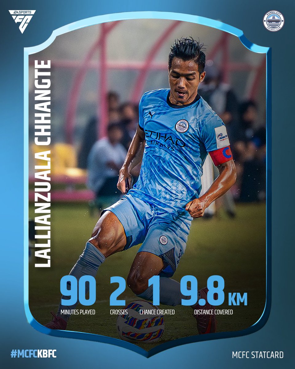 MumbaiCityFC's tweet image. Captain Chhangte leading from the front 🔥

#MCFCKBFC #AIFFSuperCup  #AamchiCity 🔵