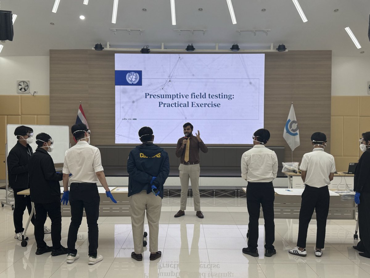 AlexPiecyk's tweet image. Supporting our partner @WCO_OMD by providing advanced training for 🇹🇭@thaicustoms on intelligence exchange &amp;amp; risk profiling via @INCB_GRIDS #targeting tools &amp;amp; safe interdiction practices 🎯 #NPS &amp;amp; #opioids through the Synthetic Drugs Detection Project - Mail Channel Initiative