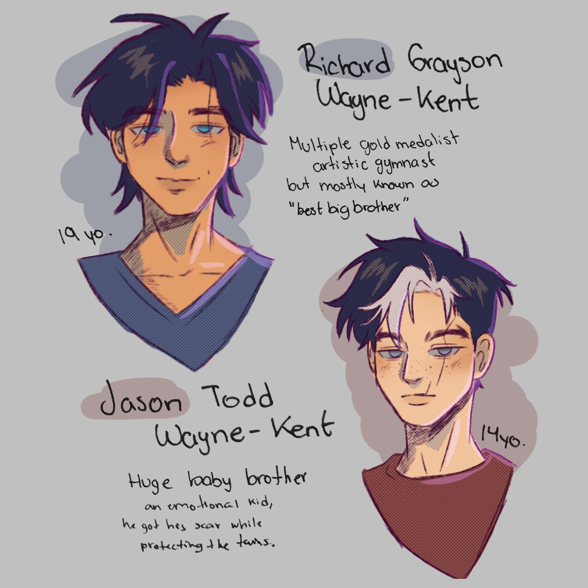 hcxwuv's tweet photo. got possessed by #superbat kids ao3 tag, so i kinda drew each #waynekent boy cause i luv them. am i the only christopher kent's fan? yes. 7 boys omg clark and bruce stop having kids (they're making sure to make the world a safest place bringing more heroes as much as they can) https://t.co/FADoPy6sed