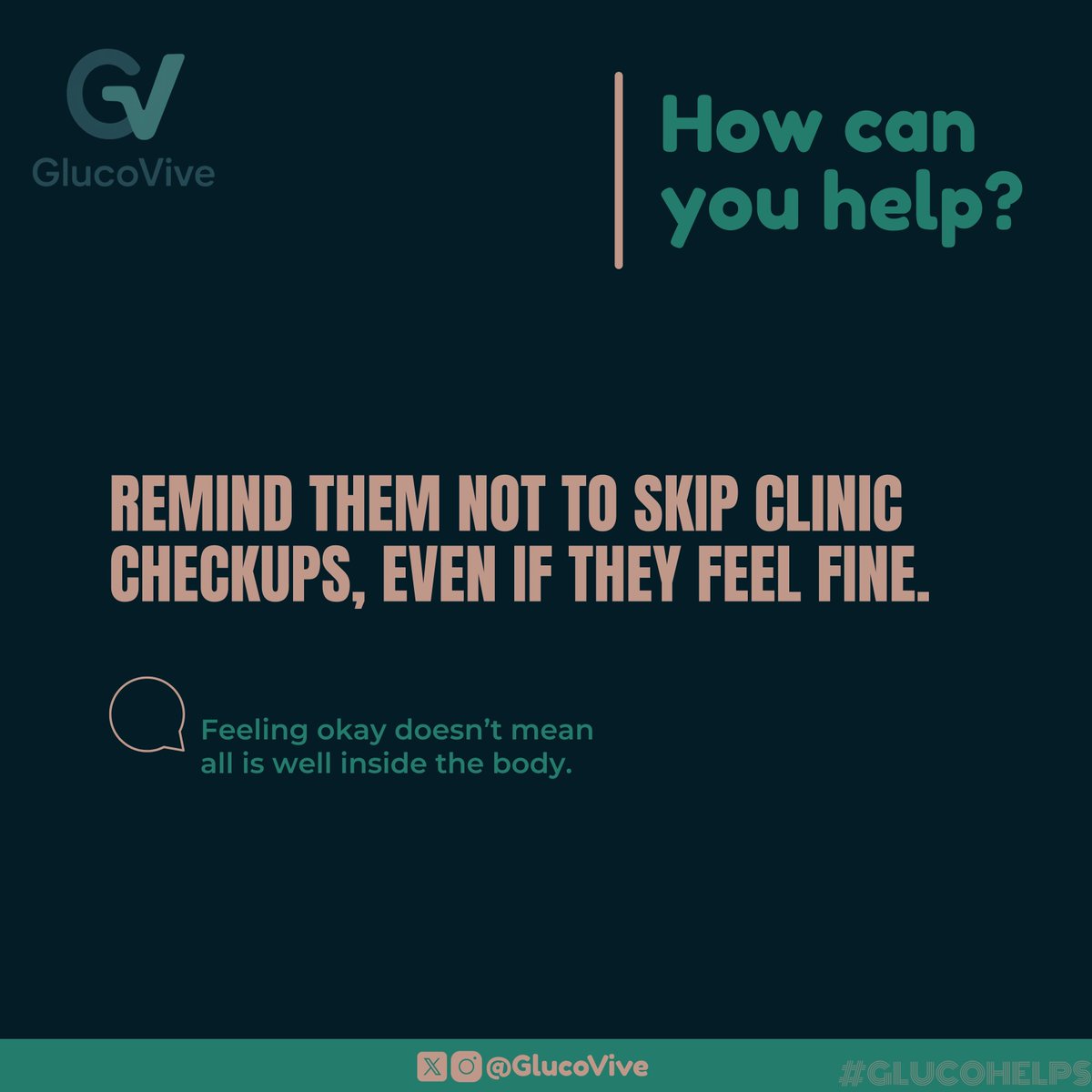 GlucoVive's tweet image. Regular clinic visits are a must, even when they feel fine. Prevention is better than cure. #GlucoVive #RegularCheckups