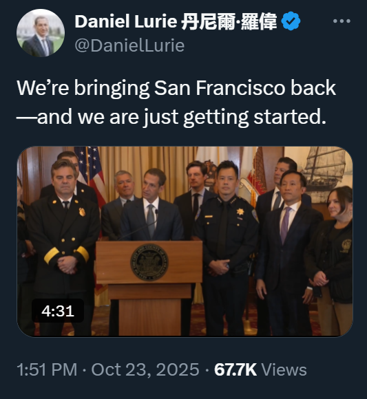 If anyone still needs to know who Saikat is - ask him who he voted for mayor, and what he thinks of Donald Lurie. Should be a question for every interviewer and person who debates him.