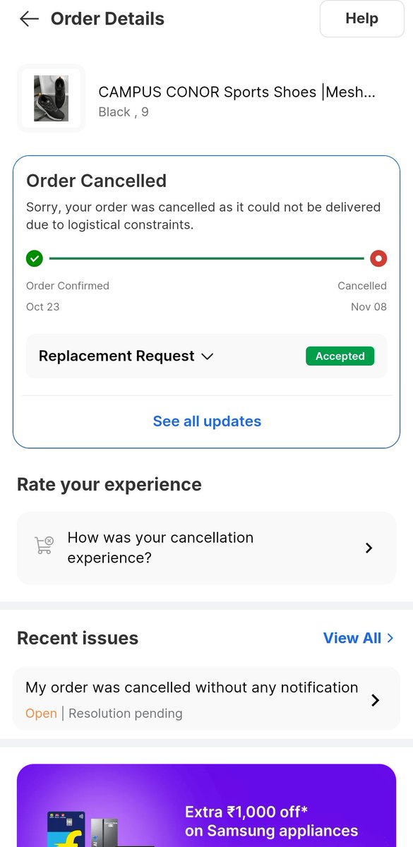 berojgaryuva_'s tweet photo. @flipkartsupport 
I ordered shoes on 23 oct 2025
Product out for delivery 01 nov, now flipkart automatically cancelled my order &amp; hiked the price, customer executive saying not able to help, you have to order fresh on hiked price, it is totally mental &amp;  financial loss @Flipkart https://t.co/Jboae8seqw