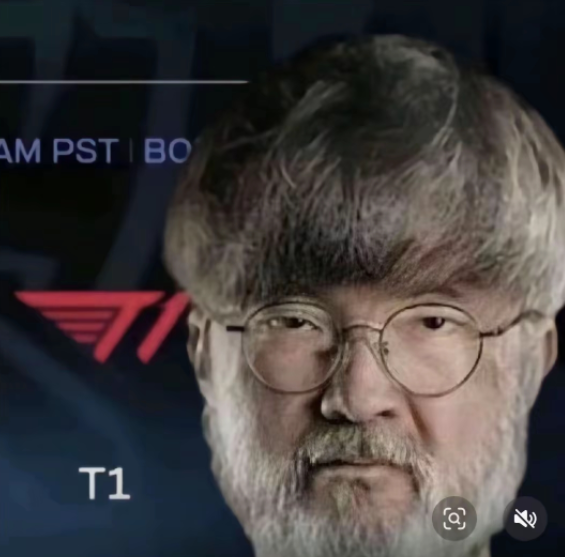 LoLEnryu's tweet image. the year is 2065, Faker qualifies for the World Championship once again.  "The 27th trophy is for my Doran's grandchild." #Worlds2025