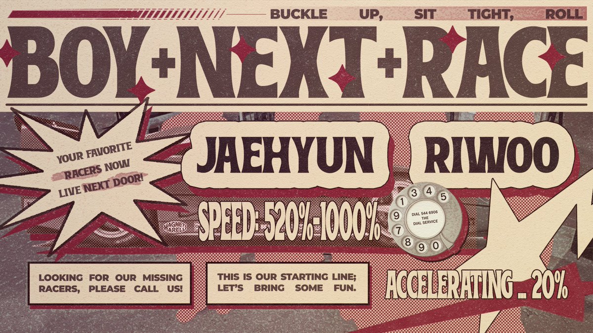 A retweet would be appreciated.

𝐵𝑟𝑢𝑚𝑚 𝐵𝑟𝑢𝑢𝑚𝑚. 💨
Ssup! We’re BOYNEXTRACE, looking for our missing racers; 𝗝𝗮𝗲𝗵𝘆𝘂𝗻, 𝗥𝗶𝘄𝗼𝗼. Also a 𝗺𝗮𝗻𝗮𝗴𝗲𝗿 who can keep us from spinning out of control!

The pit crews also hunting for other SQs and OAs to vibe with. 🏎️