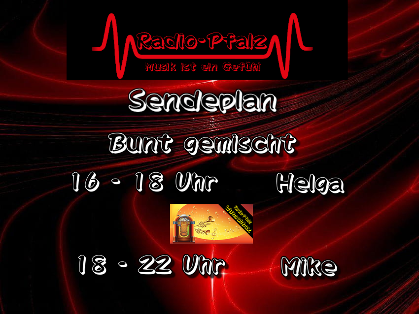 Bei radio-pfalz.com gibt es am Sonntag nicht nur Musik für euch sondern ihr gestaltet das Programm mit. Ein bunter Musikmix und die Wunschbox laden euch ein.