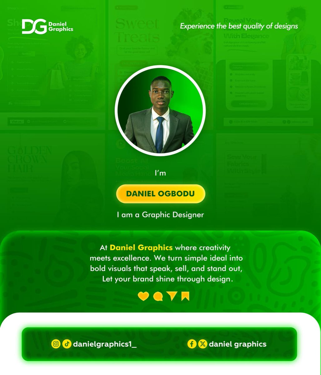 danielgraphics1's tweet photo. At Daniel Graphics where creativity meets excellence. We turn simple ideas into bold visuals that speak, sell, and stand out, Let your brand shine through design.
.
.
.
.
#danielgraphics #brand #flyerdesign #flyer #logo #inspiration #socialmediaflyerdesign #businessflyerdesign https://t.co/E52nrqBKdA