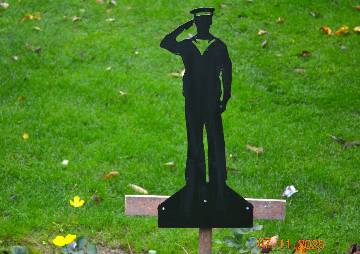 Lest we forget
I had the privilege last year of visiting the incredibly moving Standing with Giants in Normandy. My sister in law bought me a small version &amp; I've put it in my garden as my own memorial to the heroes of D Day. Sadly red poppies do not like my garden, only yellow.