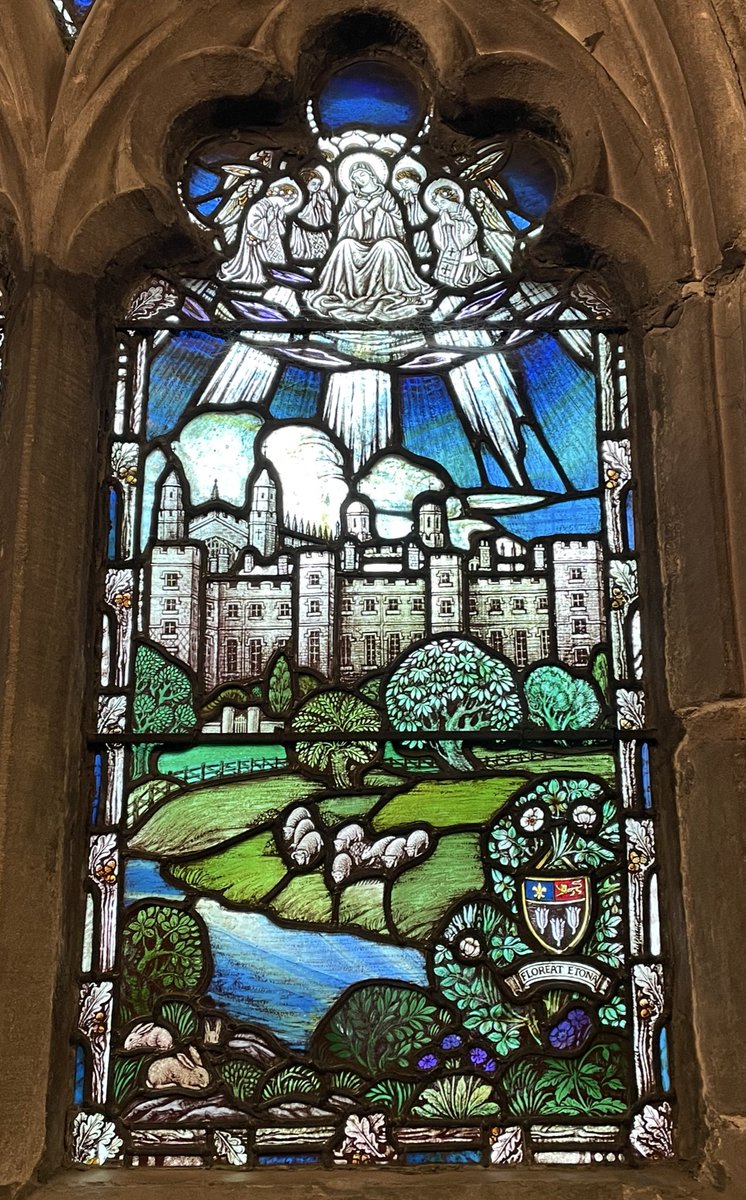 #stainedglasssunday in the chapel at Hereford Cathedral that celebrates John Stanbury, among other things the founder of Eton College, full story here…. floatingcircle-rwa.org/2022/07/14/enc…