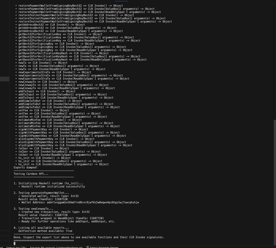 Just generated the first Cardano wallet using pure .NET types and memory management for WASI bindings! And it's absolutely rapid! 🎉