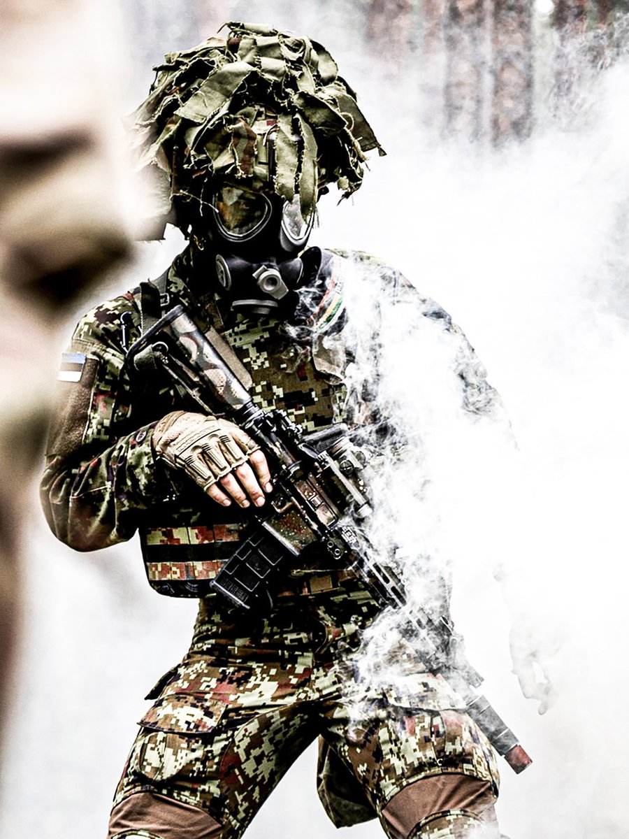 NATO's tweet photo. 🇪🇪 Estonian soldier in action during an exercise testing strength and perseverance https://t.co/JtR3zdEREV
