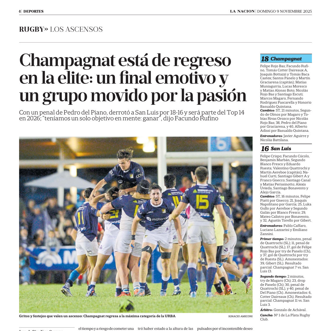 Felicitaciones a nuestros amigos de <a href="/clubchampagnat/">Club Champagnat</a> por el ascenso a la máxima categoría de la <a href="/URBA_ok/">URBA</a> 
🔝 
#VamosZanja