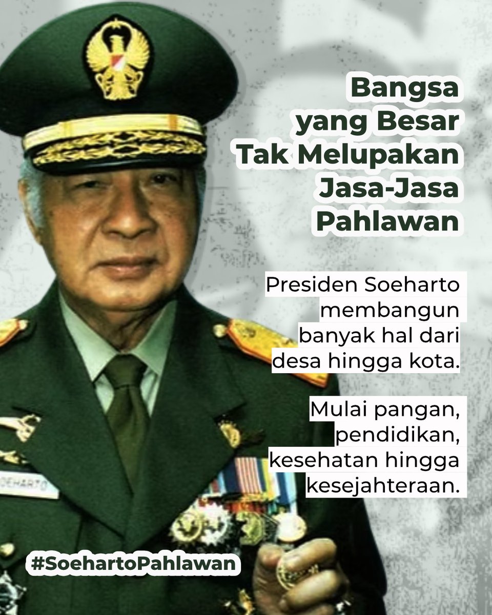 Dengan Penghargaan Negara ini, kita memberi penghormatan atas pengabdian panjang Soeharto terhadap bangsa
L
