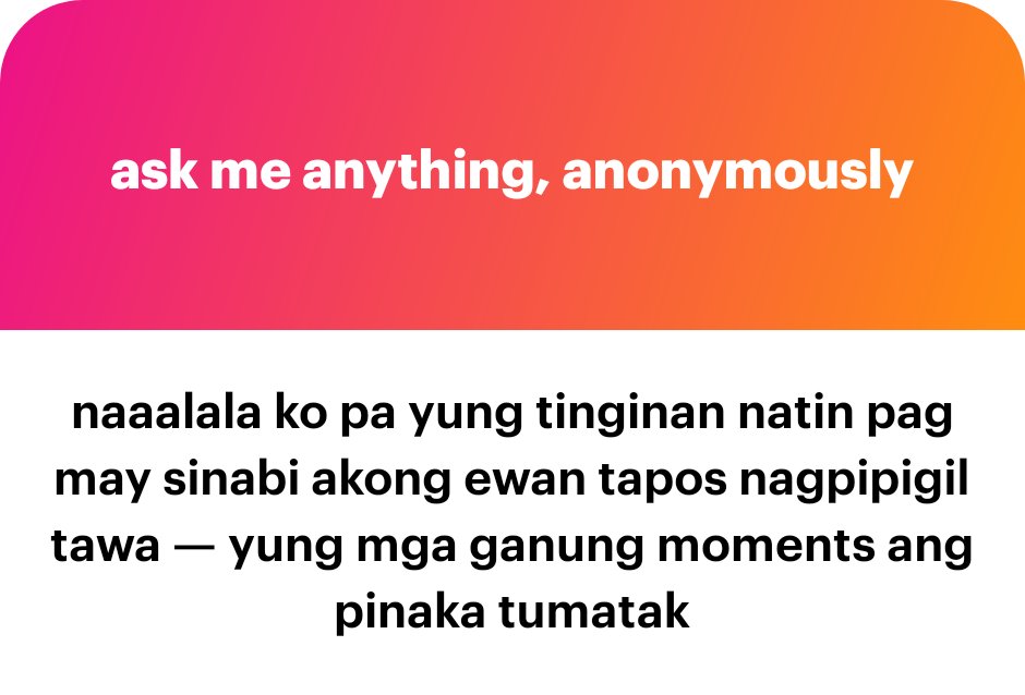 Haha. Parang wala akong maalalang ganito. 😅