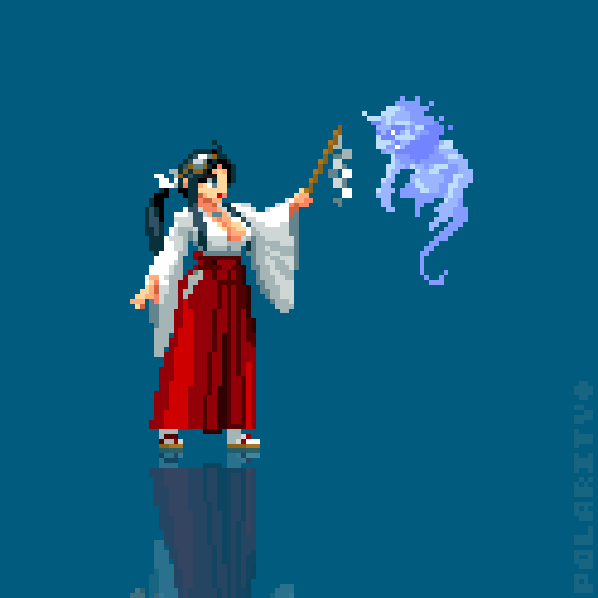 A little Miko from Tengai #ドット絵 #pixelart