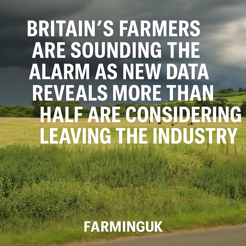 Britain’s farmers are warning of crisis

📊 74% pessimistic about the future
💔 51% have considered quitting
🧠 61% say farming harms their mental health

READ MORE: farminguk.com/news/half-of-u…
