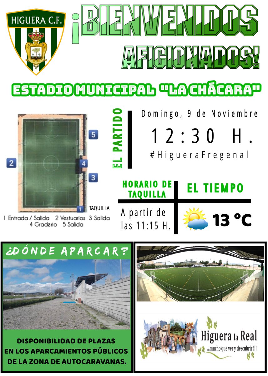 🟢 𝐌𝐀𝐓𝐂𝐇 𝐃𝐀𝐘 ⚪ 𝕵𝖚𝖌𝖆𝖒𝖔𝖘 𝖊𝖓 𝖈𝖆𝖘𝖆 ✅

🙋‍♂️ 𝗕𝗜𝗘𝗡𝗩𝗘𝗡𝗜𝗗𝗢𝗦 𝗔 𝗛𝗜𝗚𝗨𝗘𝗥𝗔 𝗟𝗔 𝗥𝗘𝗔𝗟 🤝

🗣 “𝙐𝙉 𝘿𝙀𝙍𝘽𝙄 𝙀𝙎 𝙐𝙉 𝘿𝙀𝙍𝘽𝙄”
👉 HIGUERA C.F 🆚 ATHLETIC FREGENAL

🤔 ¿Nos acompañas?
🏟 Ven animar al HIGUERA C.F en este gran partido.